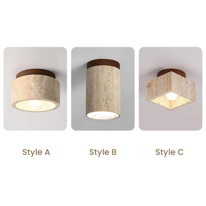 Cylindrical Wood Ceiling Light