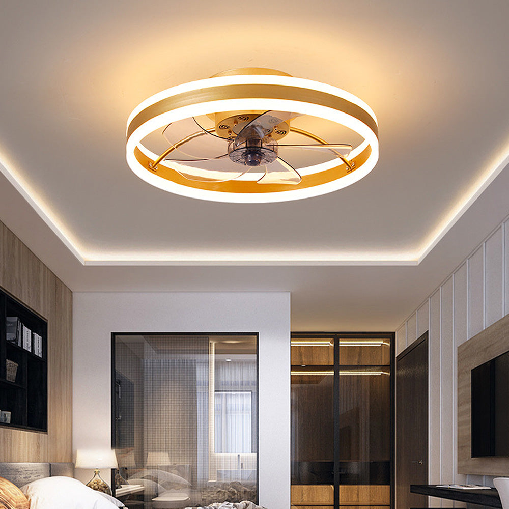 Flush Mount Ceiling Fan with LED