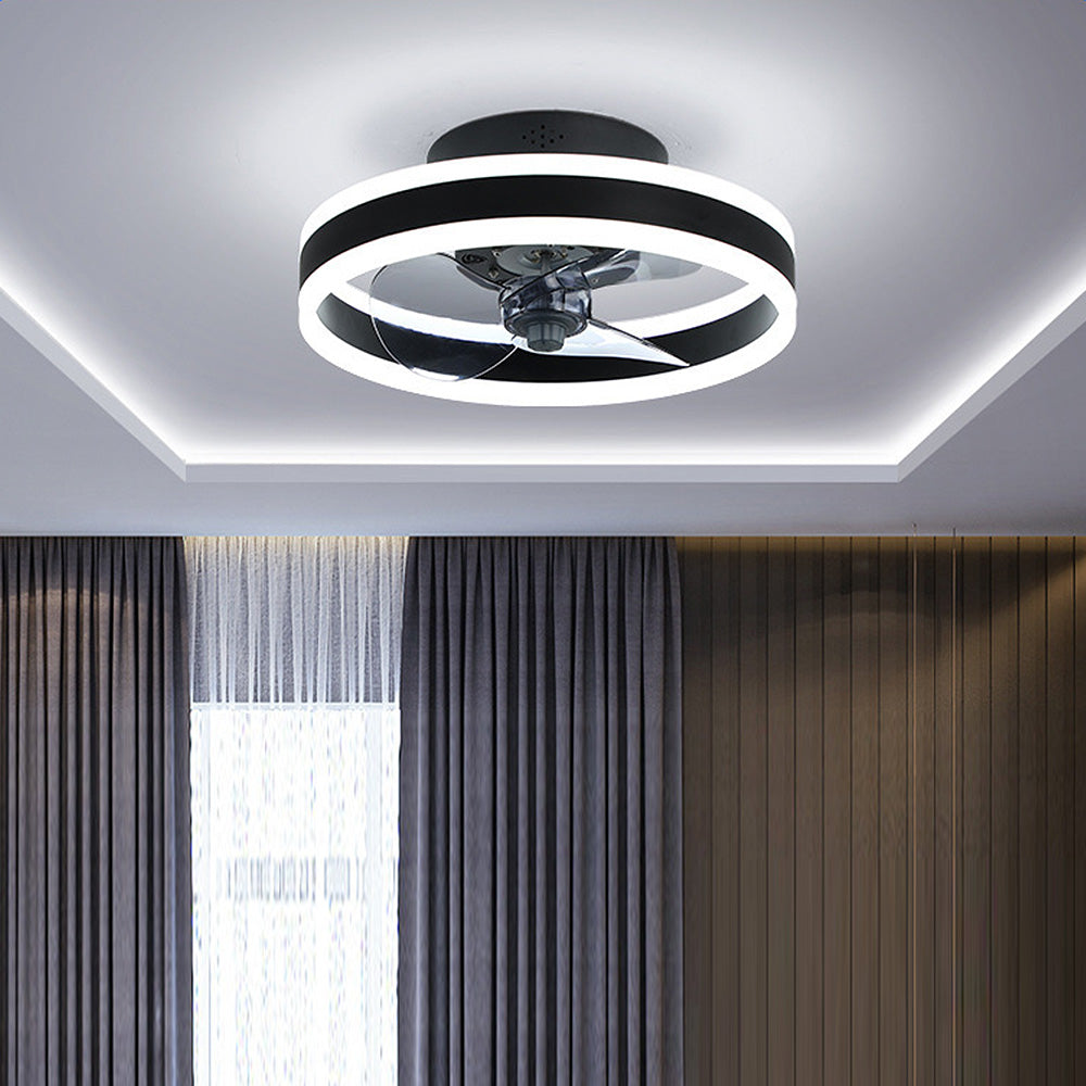 Flush Mount Ceiling Fan with LED