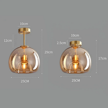 Compact Copper Flush Lights