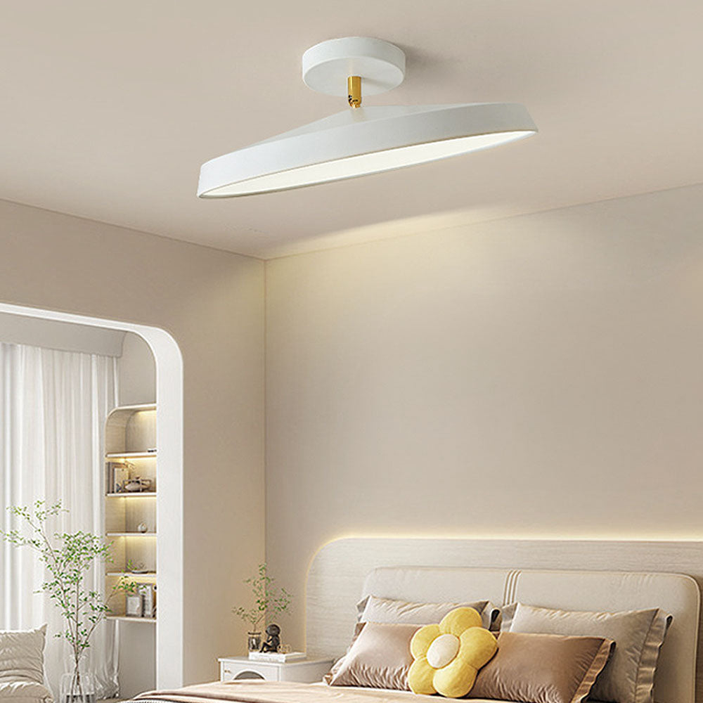 White Semi-Flush LED Light