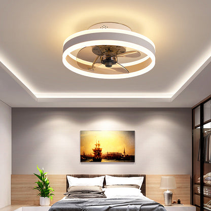 Flush Mount Ceiling Fan with LED