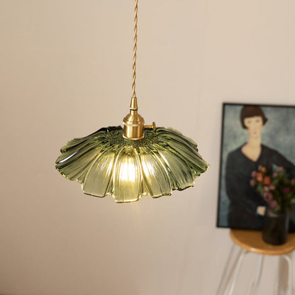 Retro Flower Glass Pendant Light