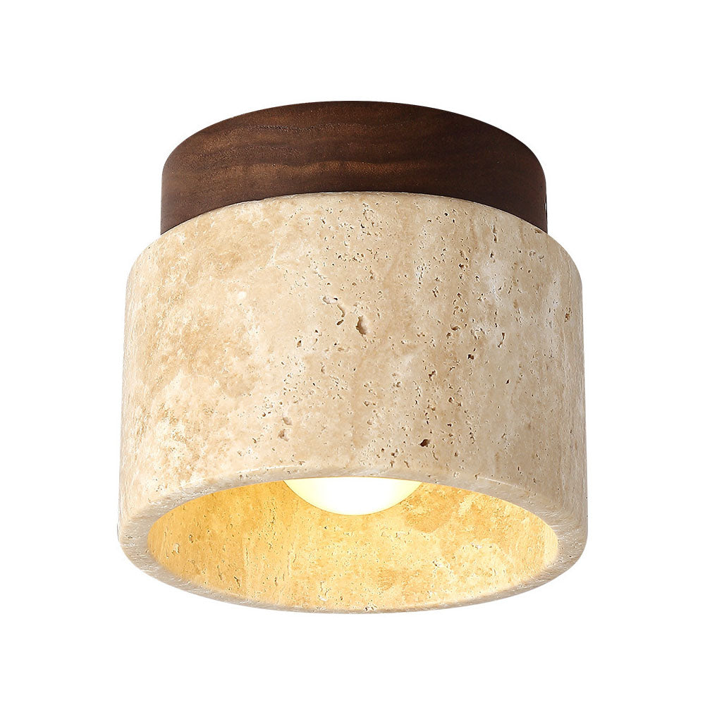 Cylindrical Wood Ceiling Light