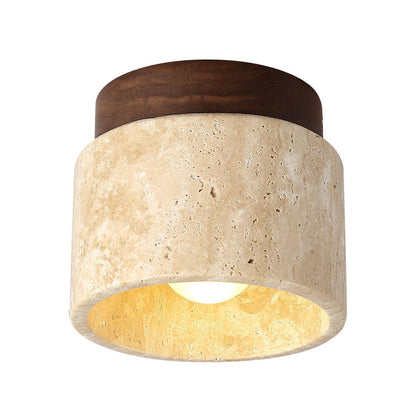 Cylindrical Wood Ceiling Light