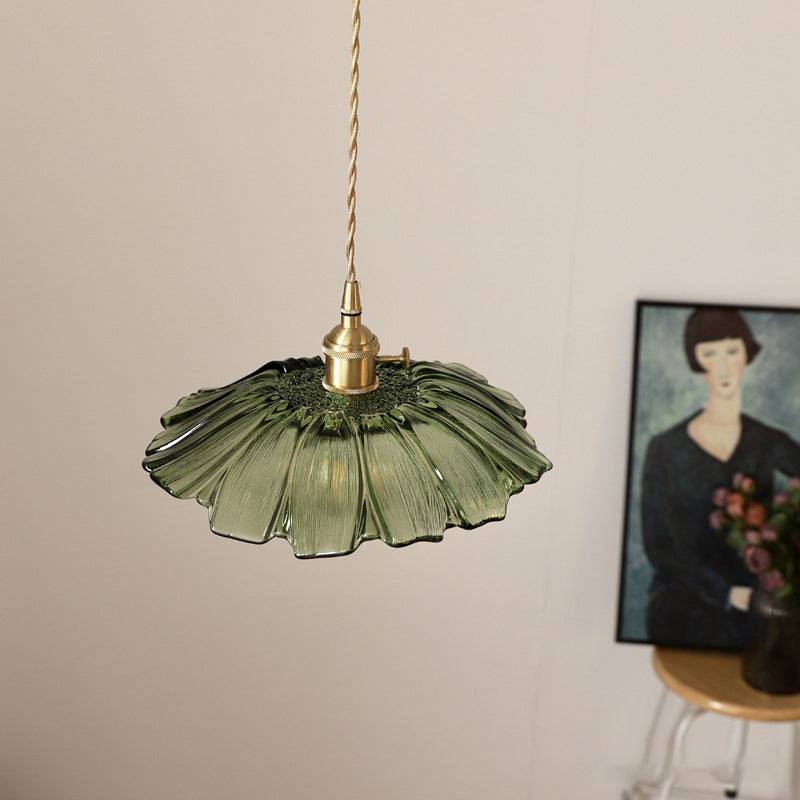 Retro Flower Glass Pendant Light