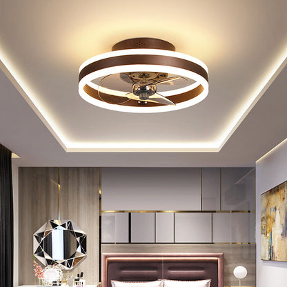 Flush Mount Ceiling Fan with LED