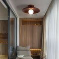 Wood Accent Round Ceiling Light