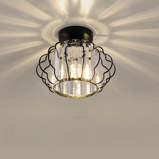 Gold Crystal Flush Ceiling Light