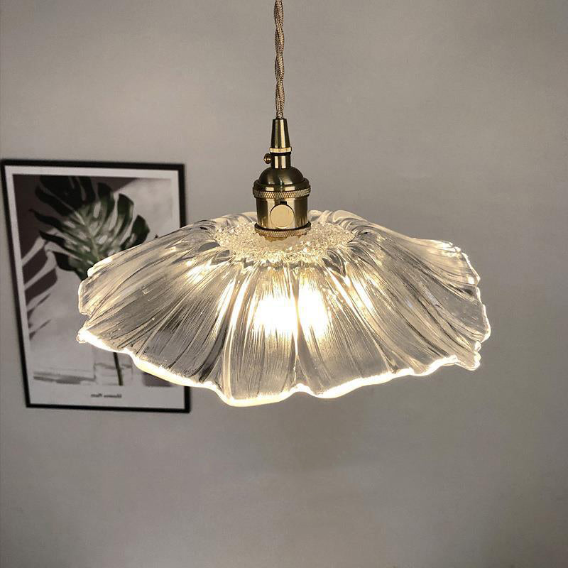Retro Flower Glass Pendant Light