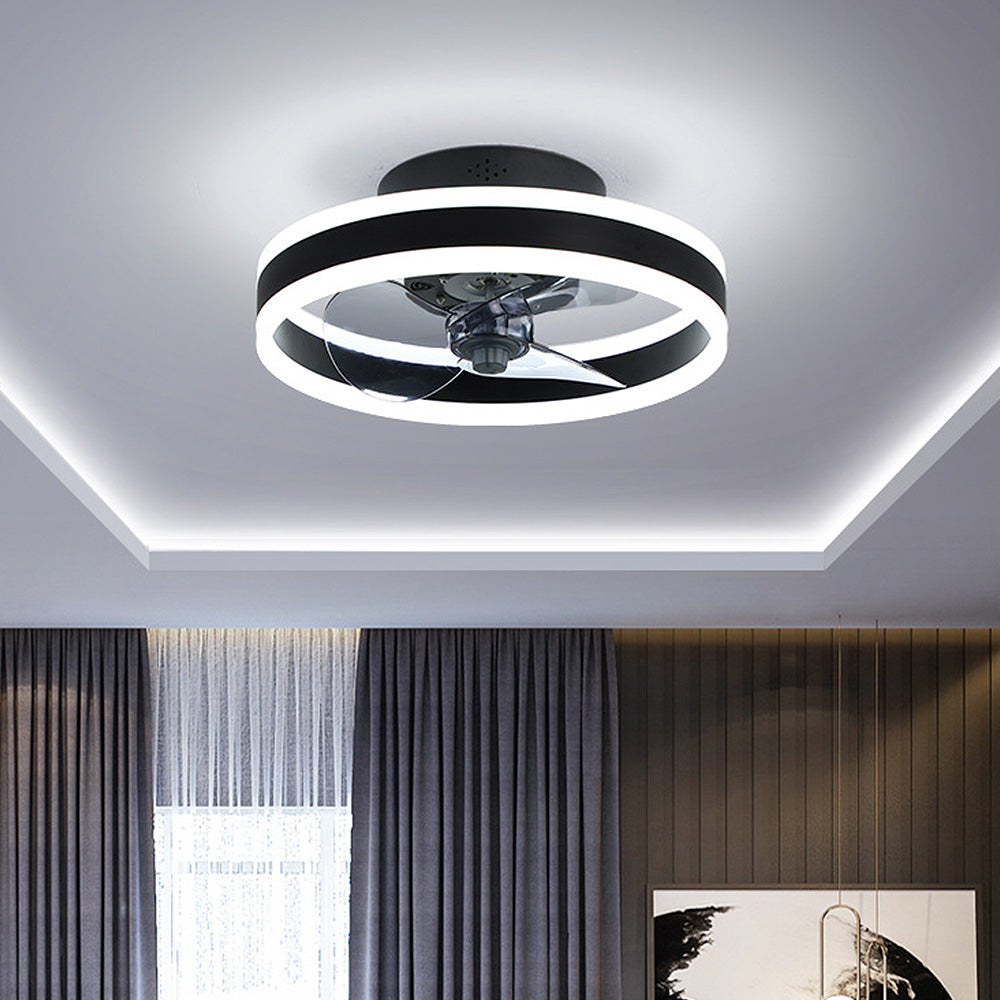 Flush Mount Ceiling Fan with LED