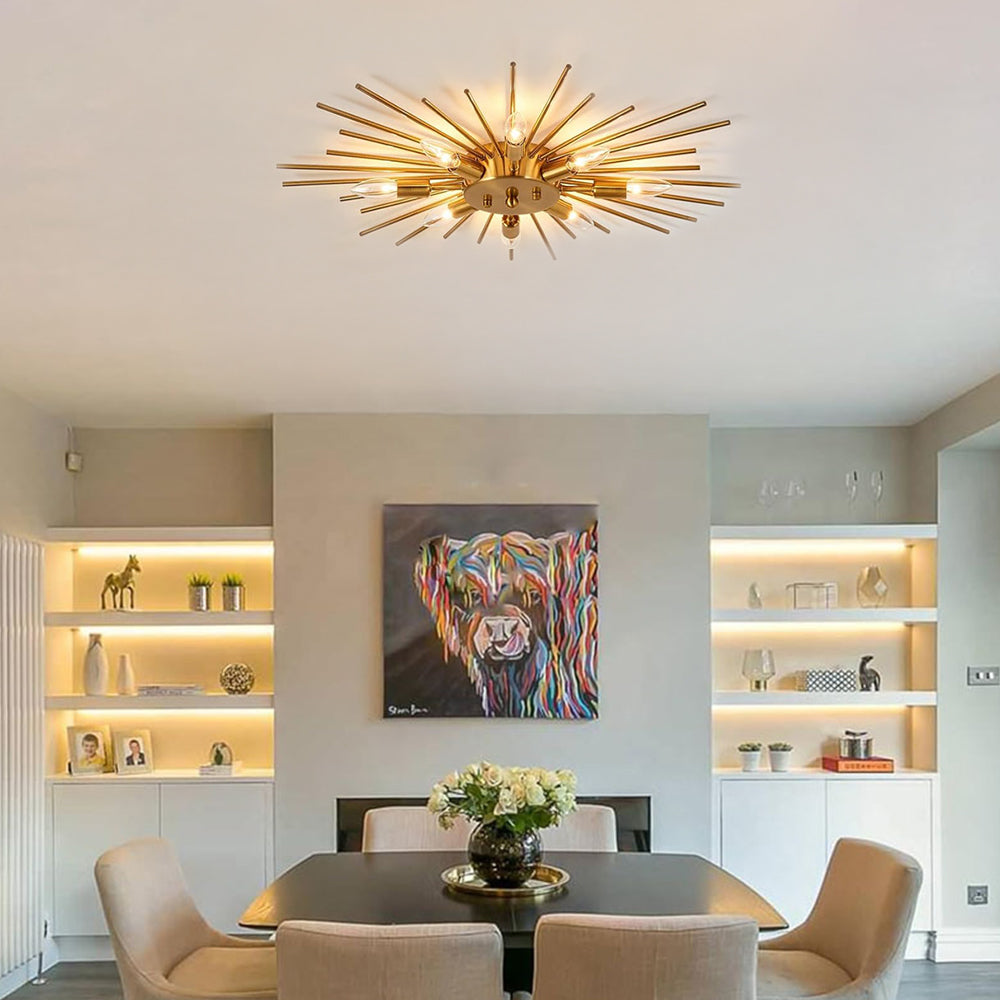 Metallic Spider Arm Ceiling Light