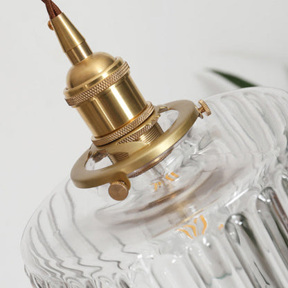 Textured Glass Cylinder Pendant