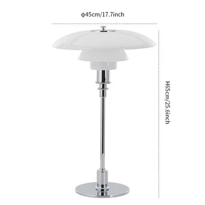Danish metal table lamp in a disc shape
