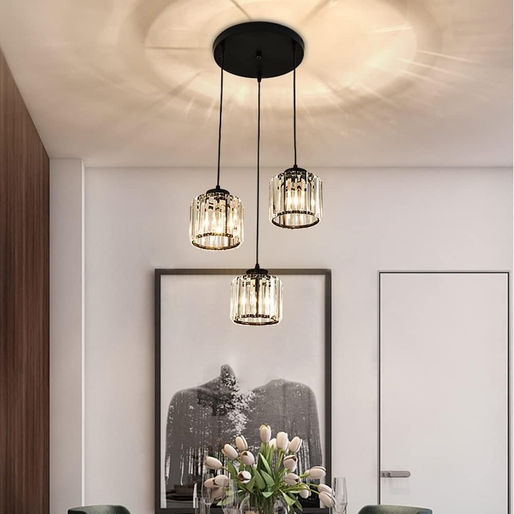 Black Multi-Head Glass Pendant