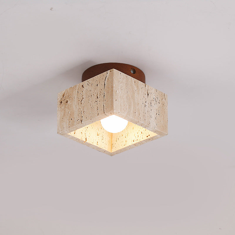 Cylindrical Wood Ceiling Light