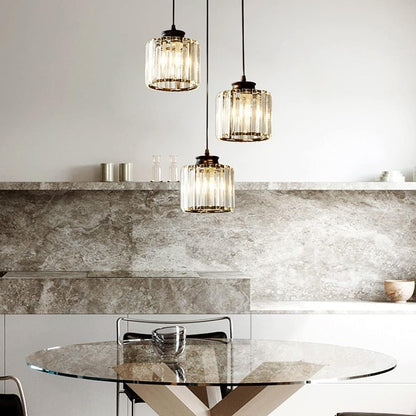 Black Multi-Head Glass Pendant