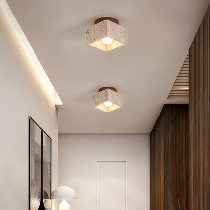 Cylindrical Wood Ceiling Light