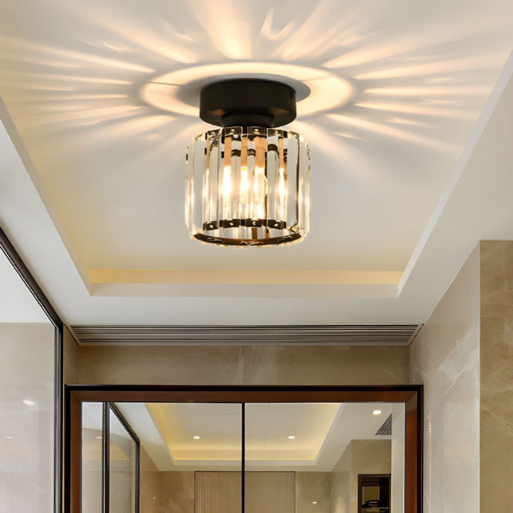 Sleek Black Hallway Ceiling Light