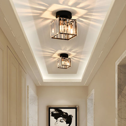Sleek Black Hallway Ceiling Light