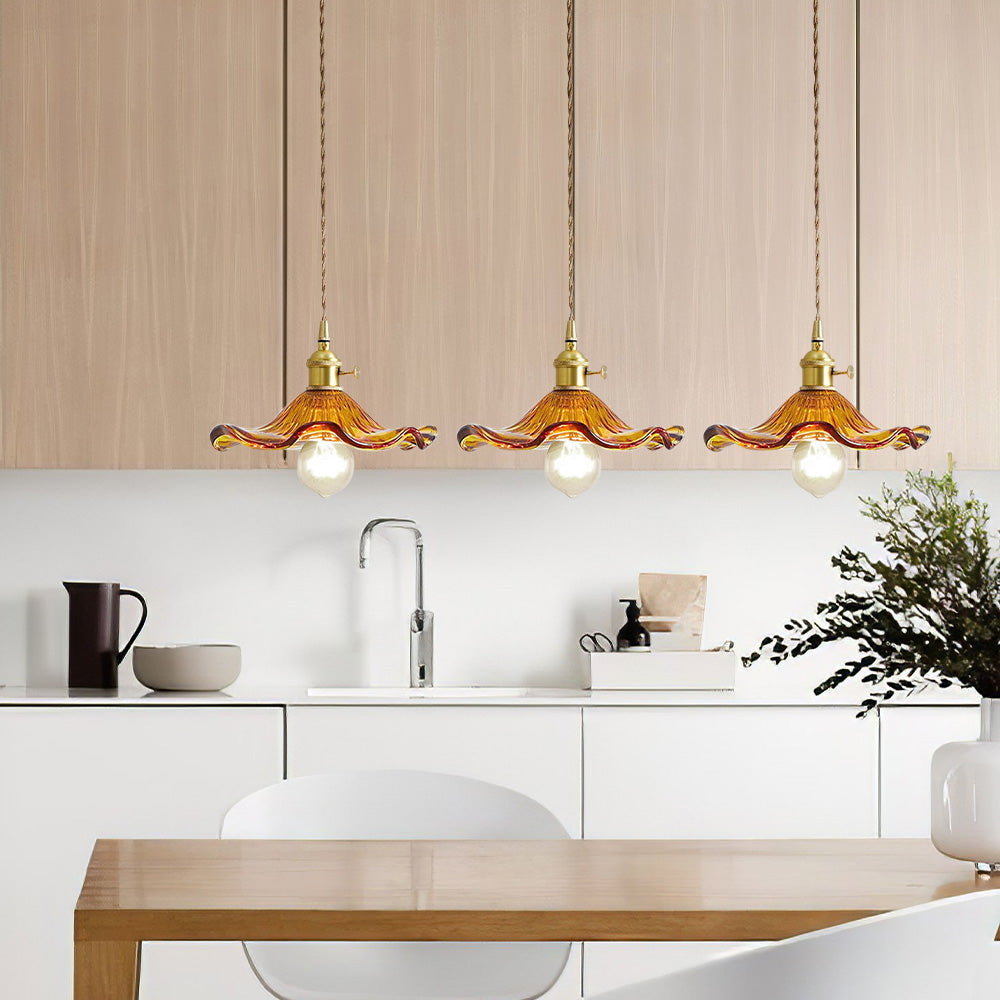 Floral Glass Pendant Lamp