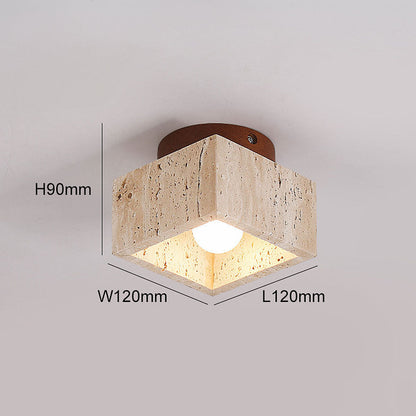 Cylindrical Wood Ceiling Light