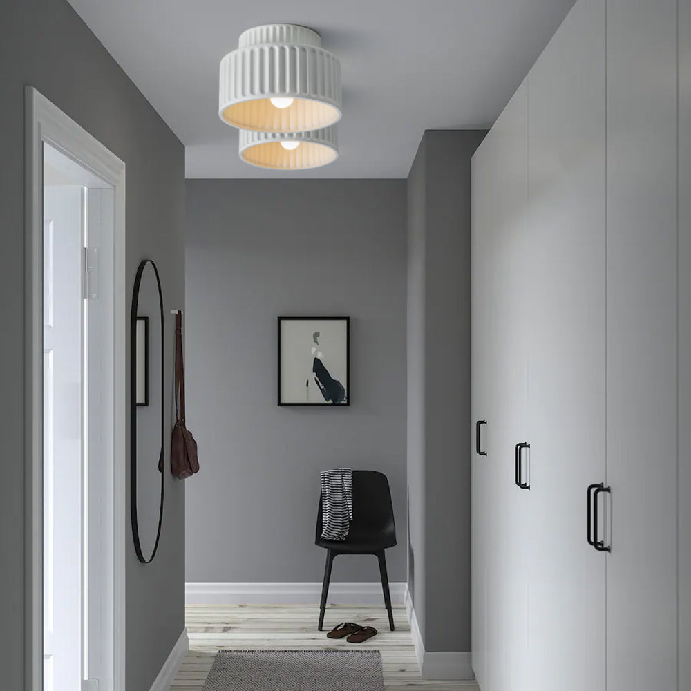 Vintage Fabric Drum Ceiling Lamp