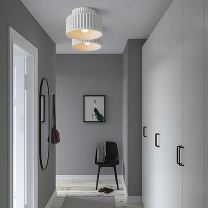 Vintage Fabric Drum Ceiling Lamp