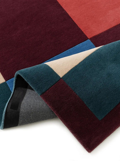 Modern wool rug multicolor design