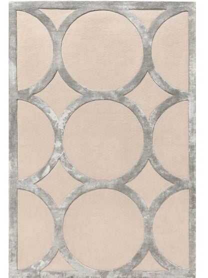 Modern wool rug for living room cream