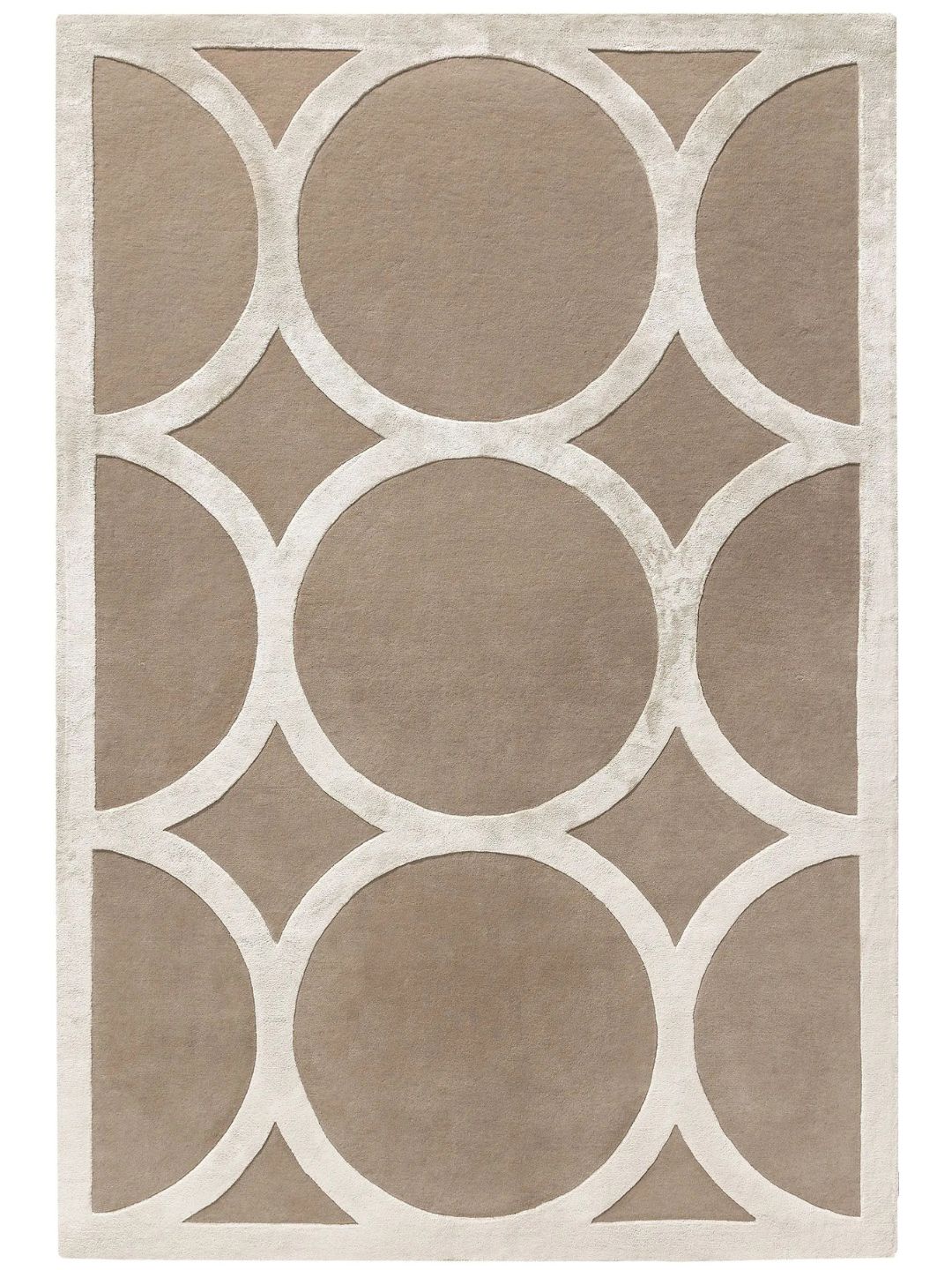 Modern wool rug for living room cream