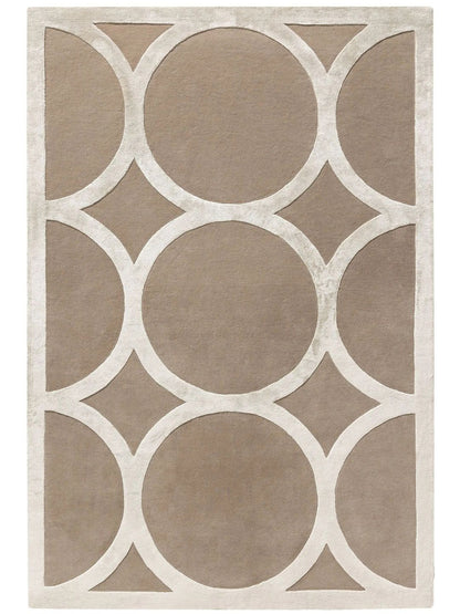 Modern wool rug for living room cream