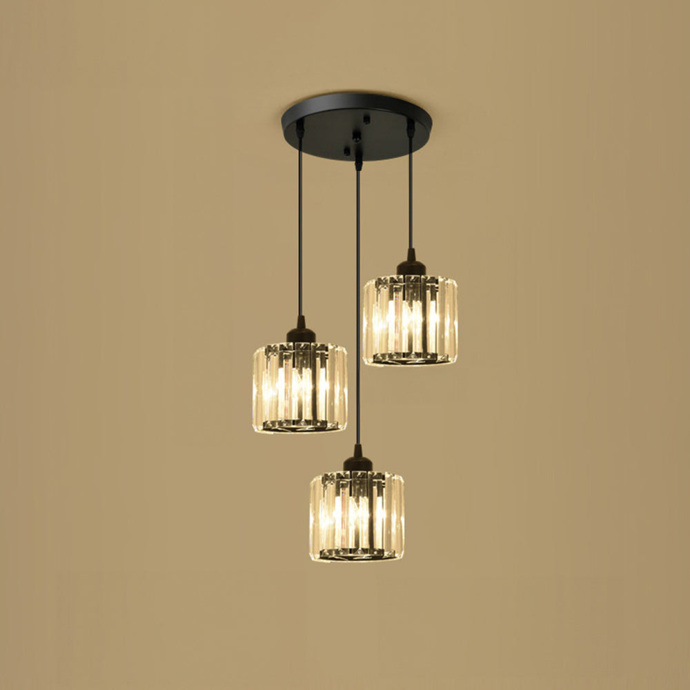 Black Multi-Head Glass Pendant