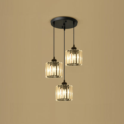 Black Multi-Head Glass Pendant