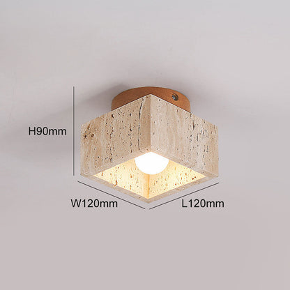 Cylindrical Wood Ceiling Light