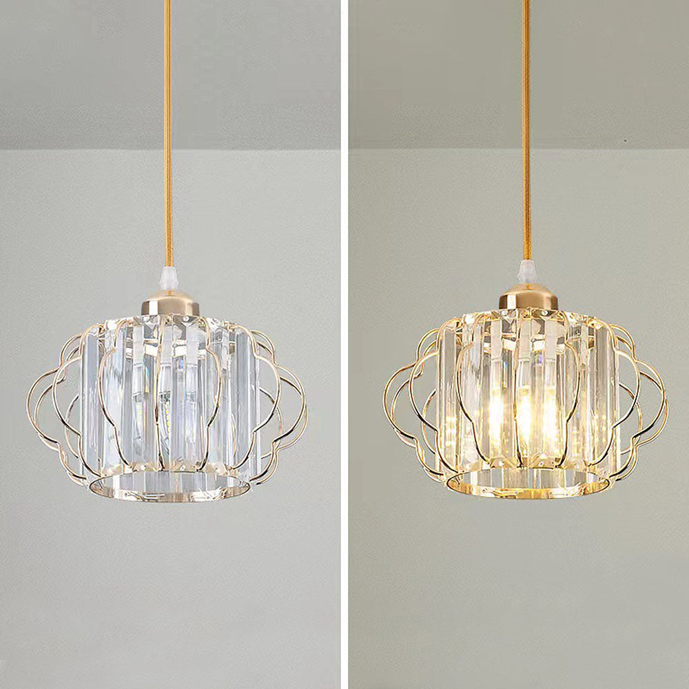 Gold Crystal Flush Ceiling Light