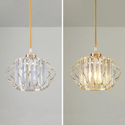 Gold Crystal Flush Ceiling Light