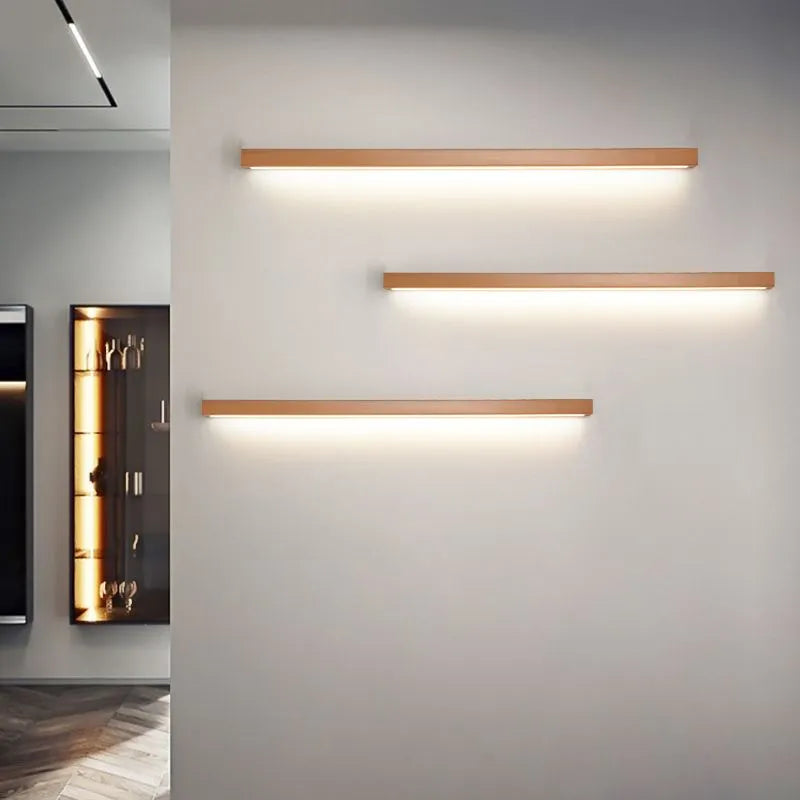 Modern Wooden Linear Wall Light