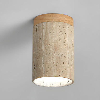Cylindrical Wood Ceiling Light