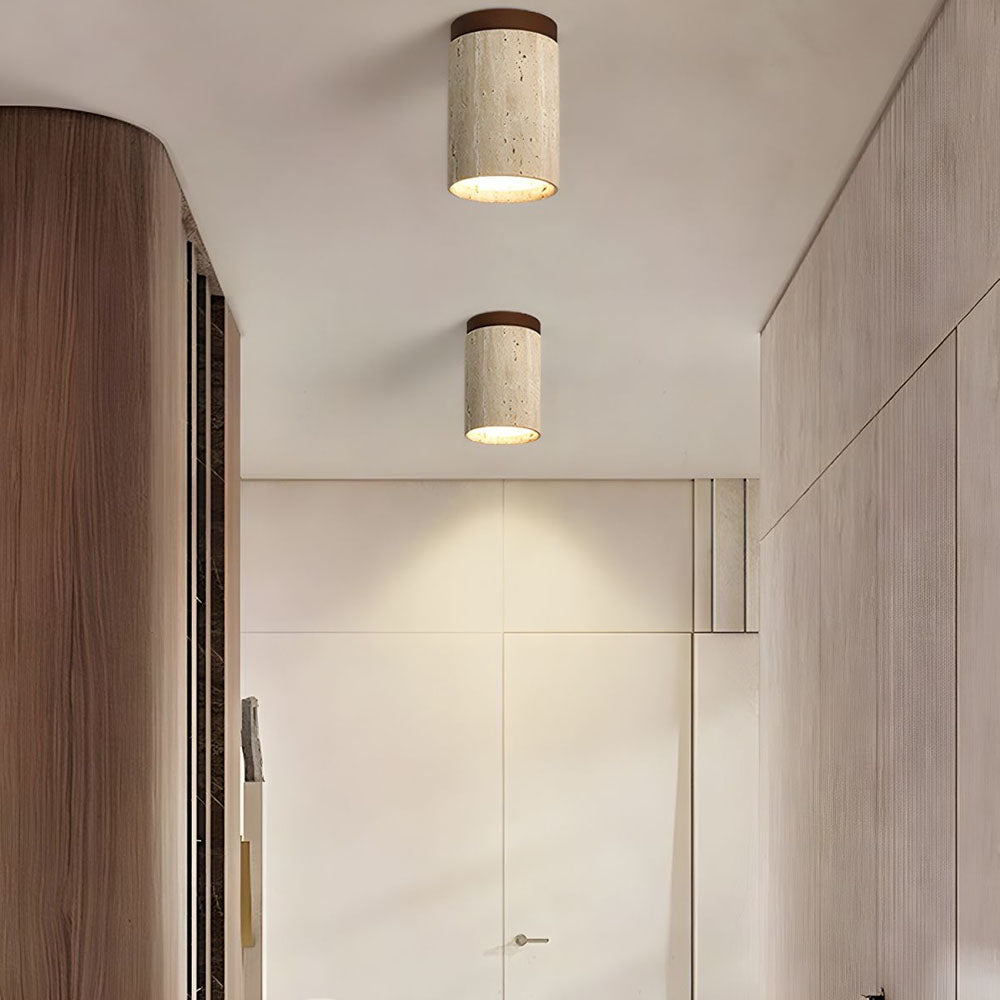 Cylindrical Wood Ceiling Light