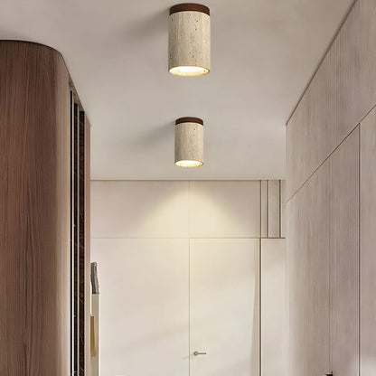 Cylindrical Wood Ceiling Light