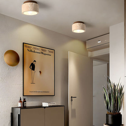 Cylindrical Wood Ceiling Light