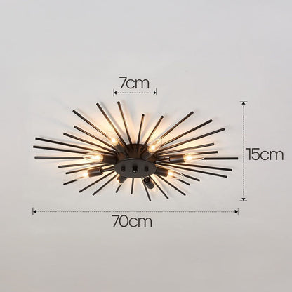 Metallic Spider Arm Ceiling Light