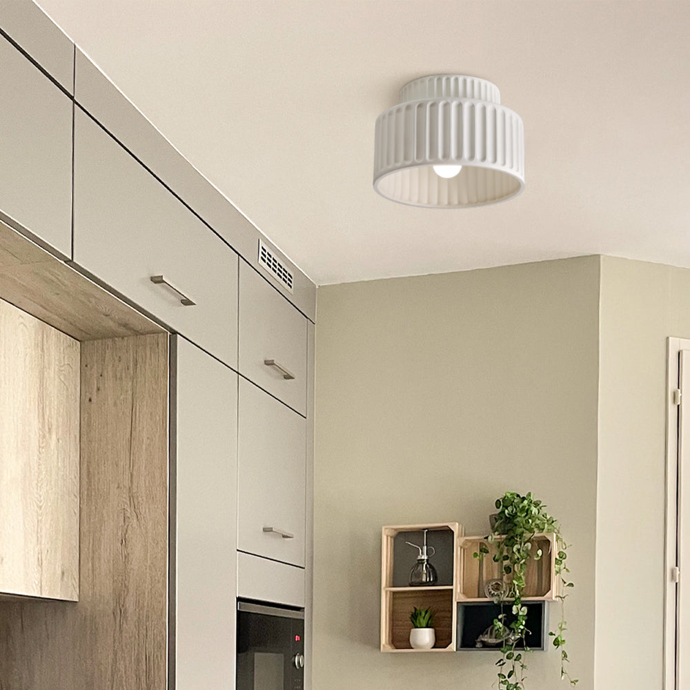 Vintage Fabric Drum Ceiling Lamp
