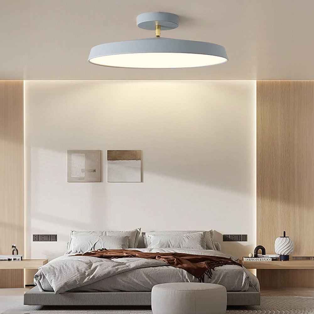 White Semi-Flush LED Light