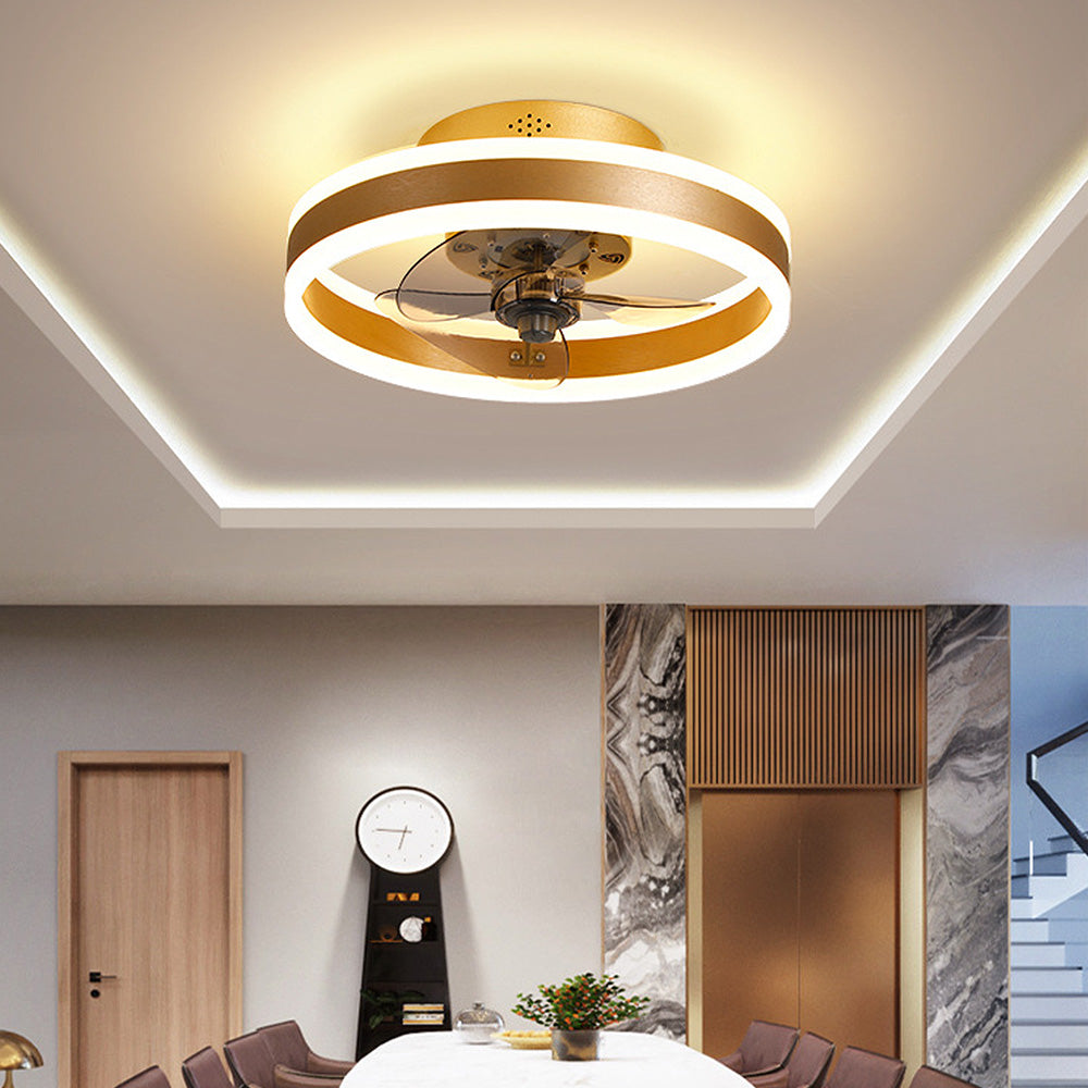 Flush Mount Ceiling Fan with LED