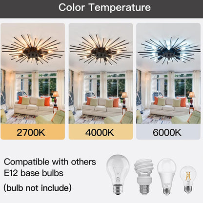 Metallic Spider Arm Ceiling Light