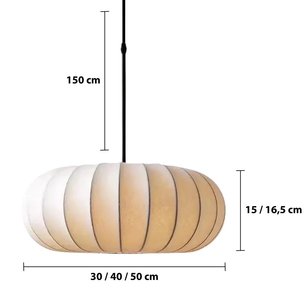 Elegant silk pendant lamps