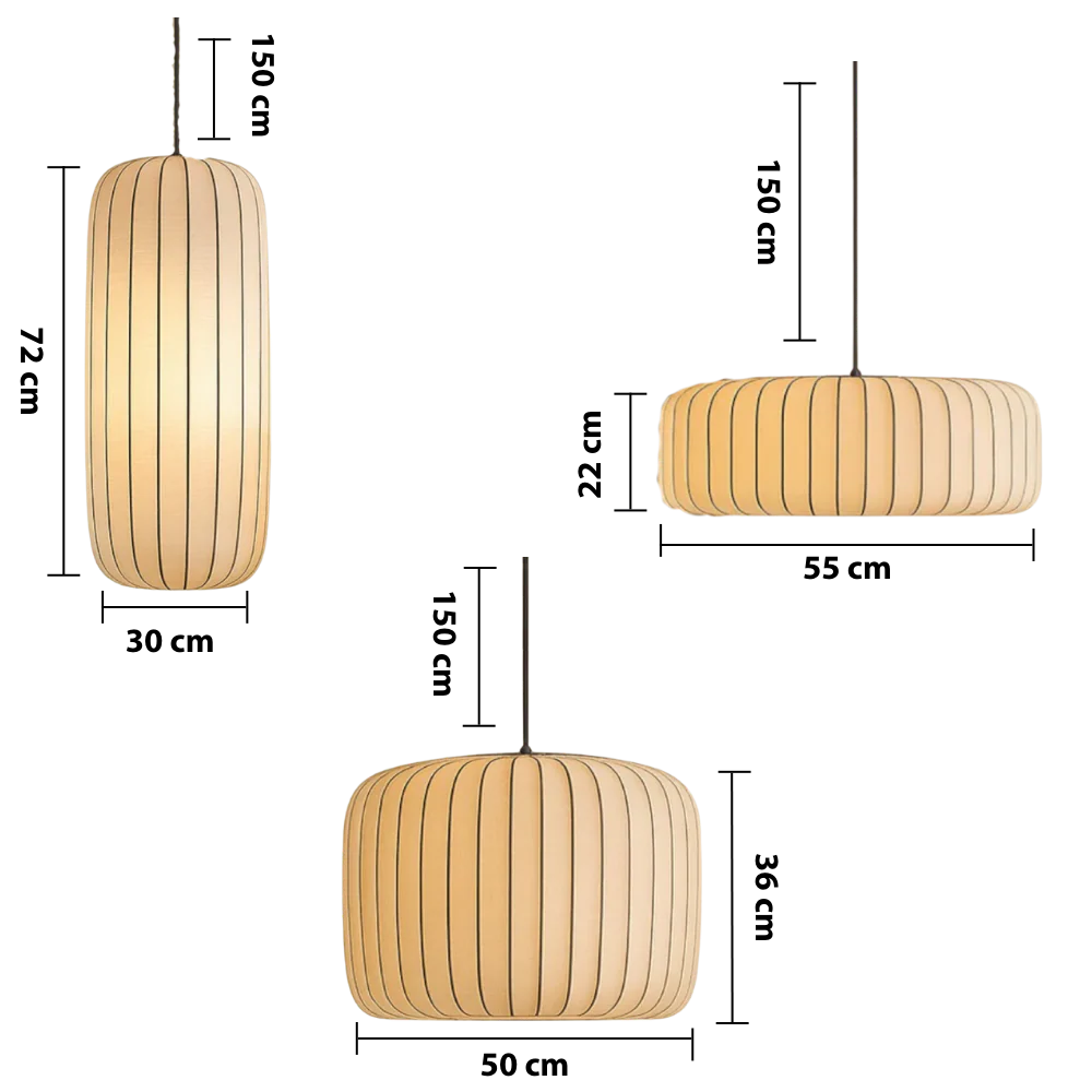 Elegant modern silk pendant lamp