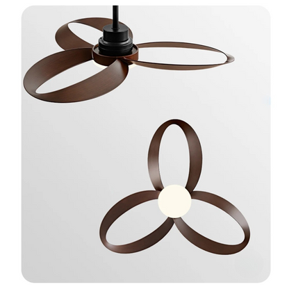 Modern LED Ceiling Fan with Wooden Blades